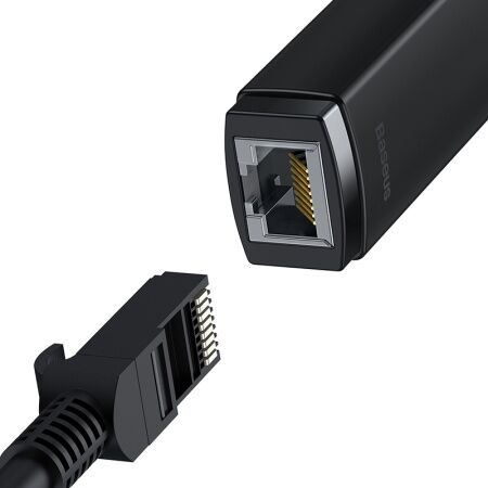 Переходник/Адаптер BASEUS Lite Series Ethernet Adapter, Type-C - RJ45 (100Mbps), черный - 7