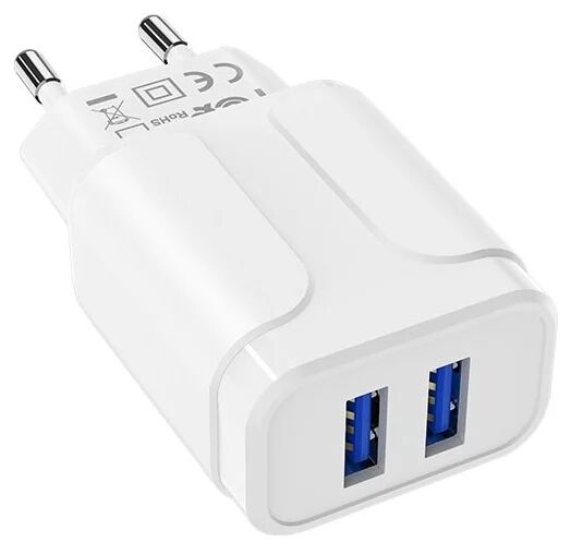 СЗУ BOROFONE BA37A Speedy 2xUSB, 2.4А (белый) - 2