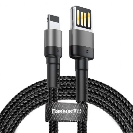 Кабель USB BASEUS Cafule CALKLF-HG1, USB - Lightning, 1.5А, 2 м, серыйчерный, special edition - 1