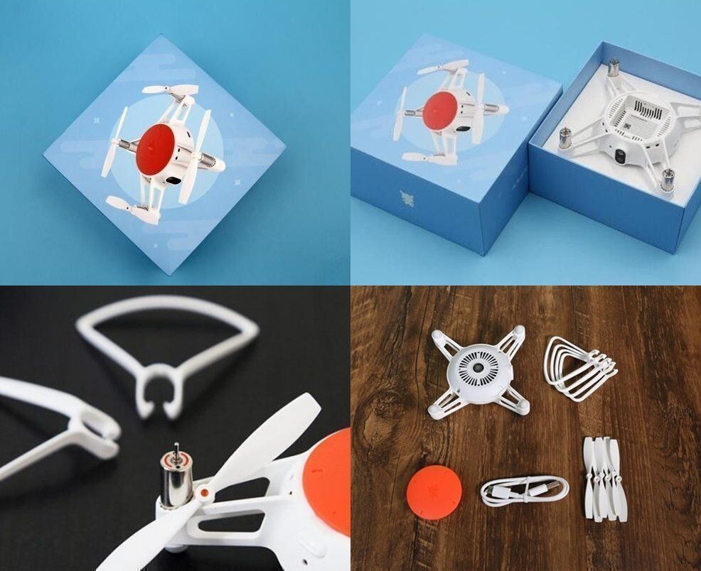 Дизайнерская упаковка и комплектующие элементы мини квадрокоптера Xiaomi MITU Drone