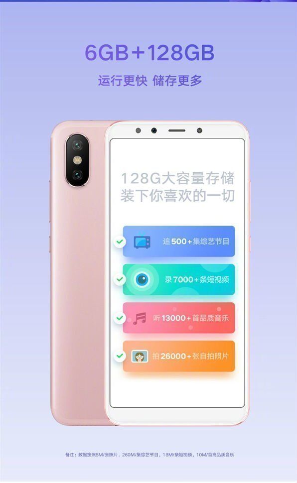 Xiaomi Mi 6X получит версию 6 ГБ + 128 ГБ