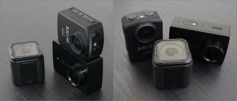 Габариты Xiaomi action camera в сравнении с SJCAM M20 и GoPro HERO4 Session