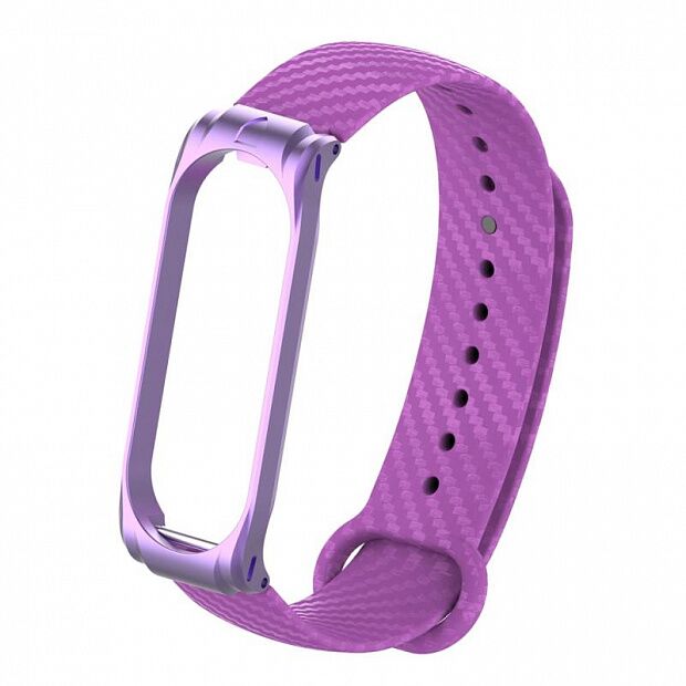 Ремешок силиконовый с металлическим основанием для Xiaomi Mi Band 4 Strap (Purple/Фиолетовый) - 1