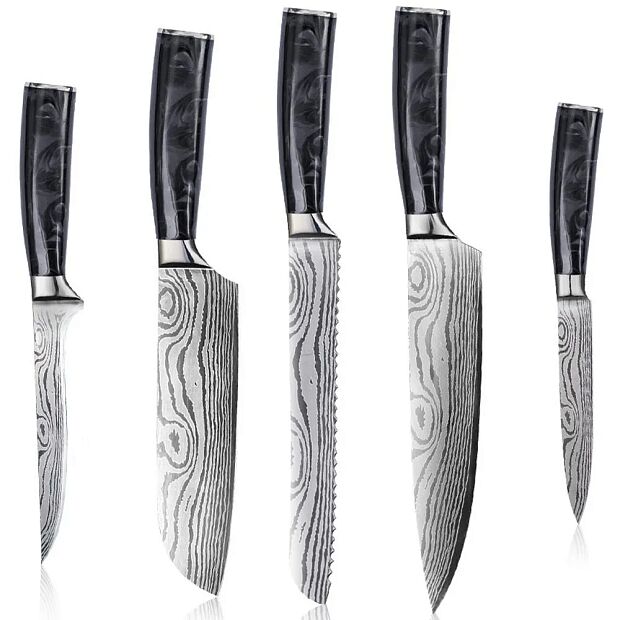 Набор кухонных ножей Spetime 5-Pieces Kitchen Knife Set Black RU G05-BL - 1