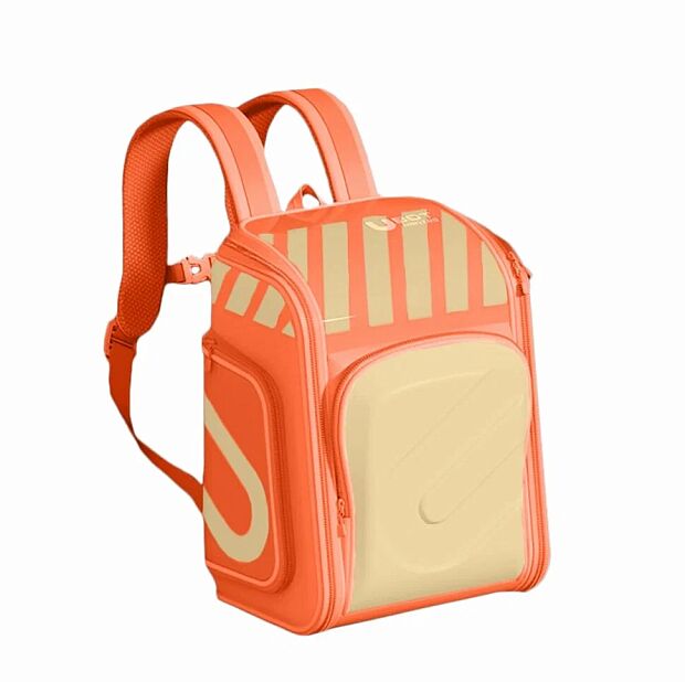 Рюкзак школьный UBOT Full-open Suspension Spine Protection Schoolbag 18L (бежевый/оранжевый) - 2