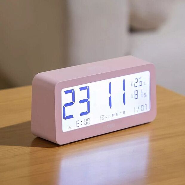 Часы-метеостанция Deli Effective Electronic Alarm Clock 8826 (Pink) - 3