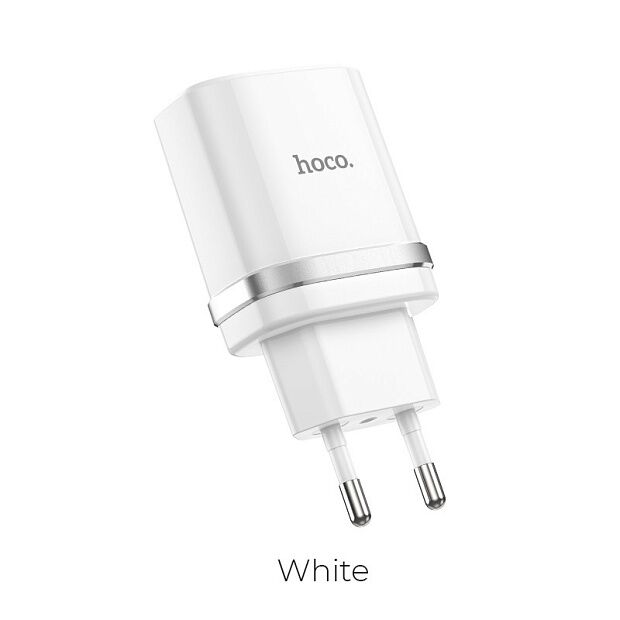 СЗУ HOCO C12Q Smart 1xUSB, 3А, 18W, QC3.0, LED  USB кабель MicroUSB, 1м (белый) - 3