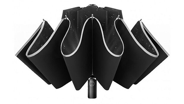 Зонт с фонариком Zuodu Reverse Folding Umbrella (Black) - 3