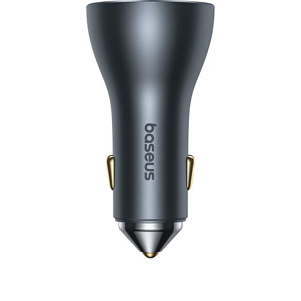 Автомобильное зарядное устройство BASEUS Golden Contactor Pro GaN Fast Charging, USB2USB-C, 65W, темно-серый - 3