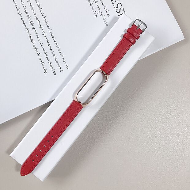 Ремешок кожаный для Xiaomi Mi Band 4 Leather Strap (Red/Красный) : характеристики и инструкции - 3