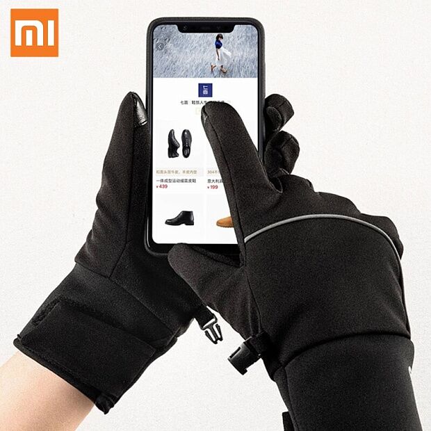 Зимние перчатки Qimian Warm Touch Screen Gloves Mens для сенсорных экранов (Black/Черный) - 3