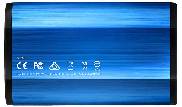 Твердотельный накопитель ADATA External SSD SE800, 512GB, Type-C, USB 3.2 Gen2, R/W 1000/1000 MB/s, IP68, 73x44x13mm, Blue : характеристики и инструкции - 3
