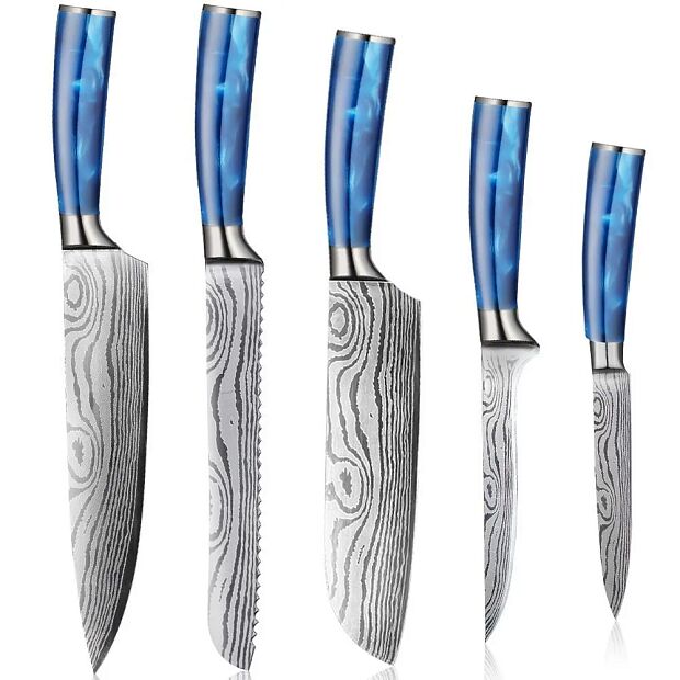 Набор кухонных ножей Spetime 5-Pieces Kitchen Knife Set Blue RU  G05-BU - 1