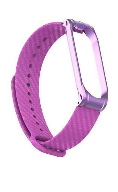 Ремешок силиконовый с металлическим основанием для Xiaomi Mi Band 4 Strap (Purple/Фиолетовый) - 3