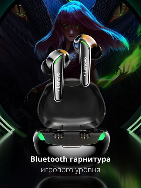 Беспроводные наушники Lenovo XT92 True Wireless Earbuds (Black) - 8