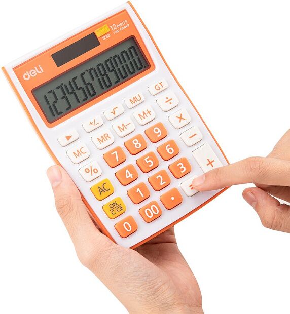 Калькулятор Deli E1238/OR оранжевый 12-разр. RU - 1