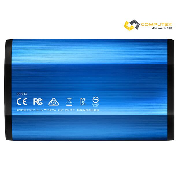 Твердотельный накопитель ADATA External SSD SE800, 1024GB, Type-C, USB 3.2 Gen2, R/W 1000/1000 MB/s, IP68, 73x44x13mm, Blue : характеристики и инструкции - 3