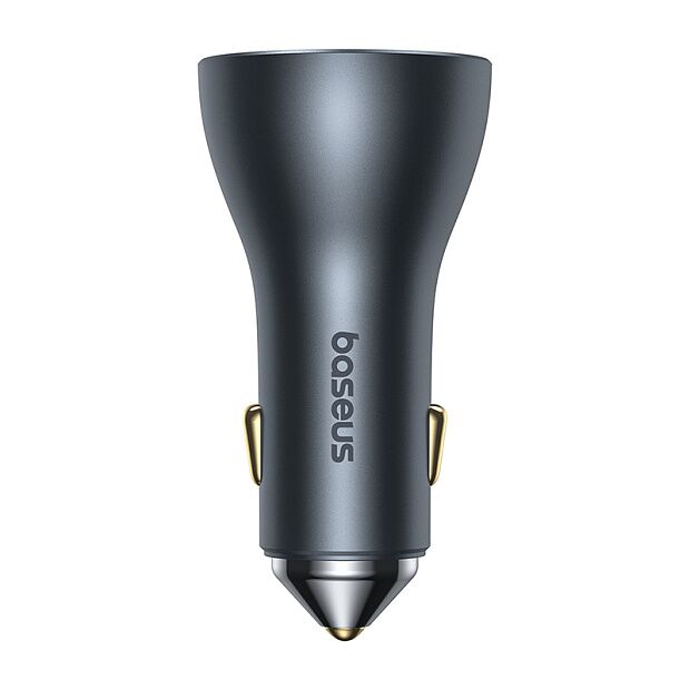 Автомобильное зарядное устройство BASEUS Golden Contactor Pro GaN Fast Charging, USB2USB-C, 65W, темно-серый - 5