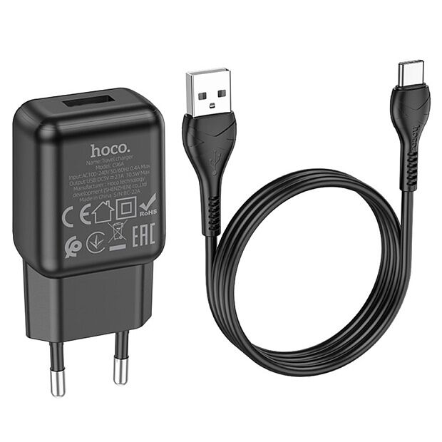 Сетевое зарядное устройство Hoco C96A черный - 5