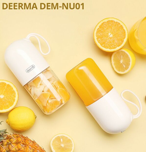 Портативный блендер-соковыжималка Deerma Fruit Juicer DEM-NU01 (White) - 9