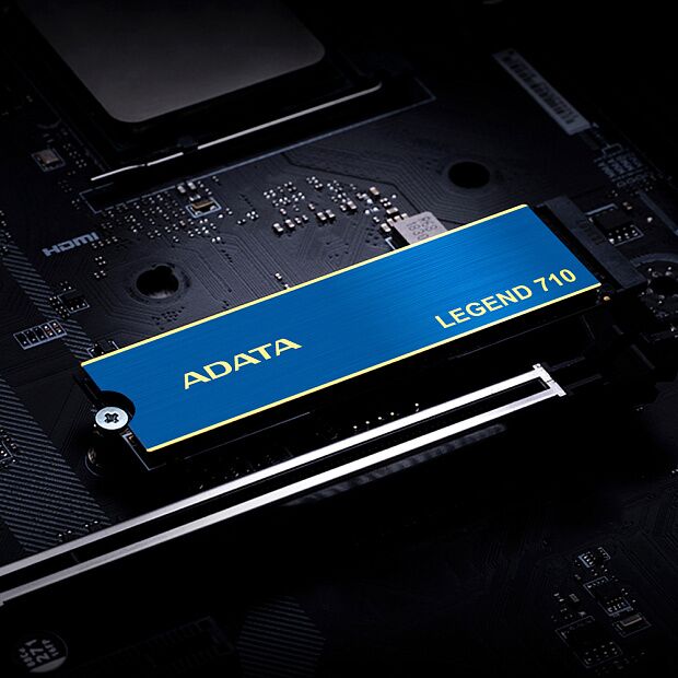 Твердотельный накопитель ADATA SSD LEGEND 710, 512GB, M.2(22x80mm), NVMe 1.4, PCIe 3.0 x4, 3D NAND, R/W 2400/1000MB/s, IOPs 90 000/150 000, TBW 130, - 1