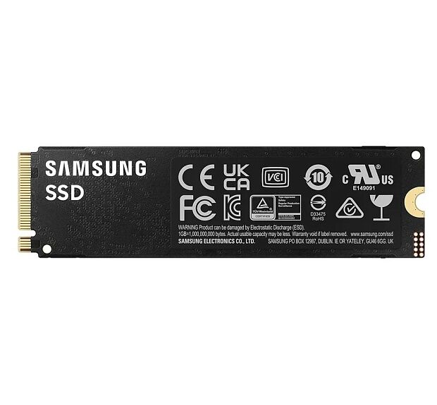 Твердотельные накопители Samsung SSD 990 PRO, 1000GB, M.2(22x80mm), NVMe 2.0, PCIe 4.0 x4, V-NAND TLC, R/W 7450/6900MB/s, IOPs 1 200 000/1 550 000, D - 3