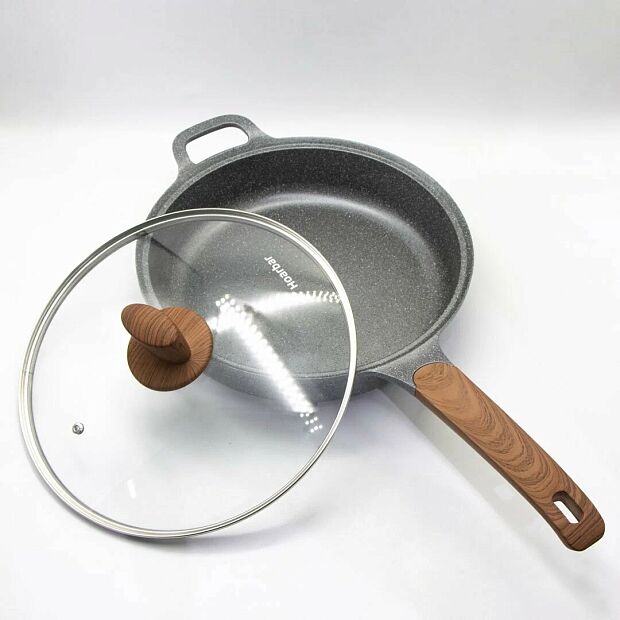 Сковорода глубокая антипригарная с крышкой Hoarbar Deep Frying Pan 28CM A0128C - 3