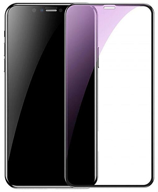 Защитное стекло BASEUS SGAPIPH65-HE01 для iPhone XSmax/11 Pro Max, 0.2mm, черный, Anti-blue - 1
