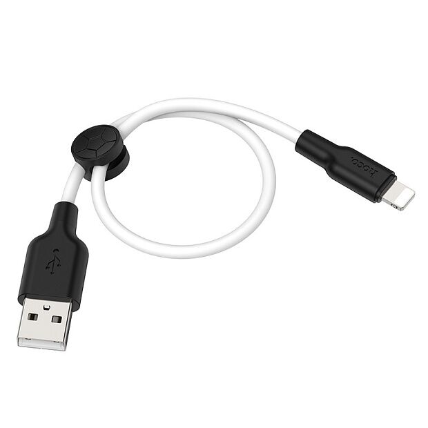 USB кабель HOCO X21 Plus Silicone lightning 8-pin, 2.4А, 2м, силикон (белый/черный) - 1
