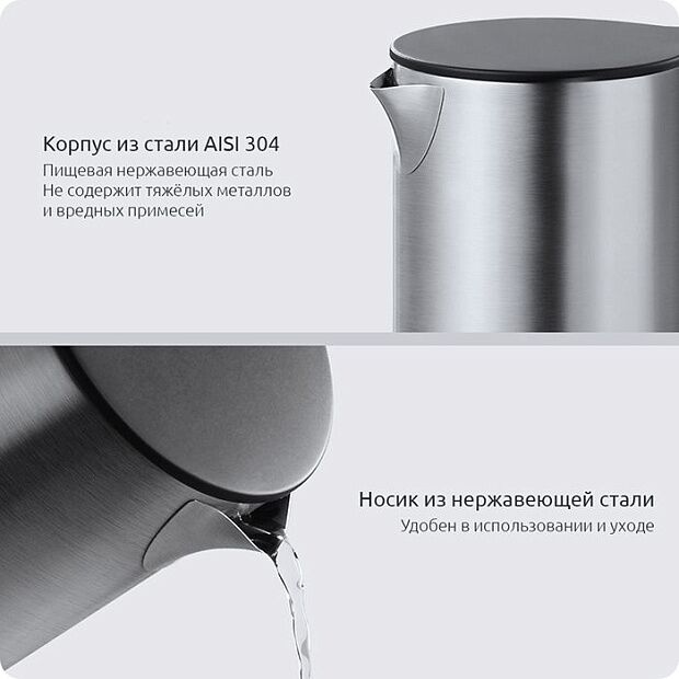 Электрический чайник Viomi Electric kettle YM-K1506 (Silver/Серебристый) - характеристики и инструкции на русском языке - 4