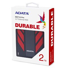 Внешний жесткий диск Portable HDD 2TB ADATA HD710 Pro (Red), IP68, USB 3.2 Gen1, 133x99x27mm, 390g