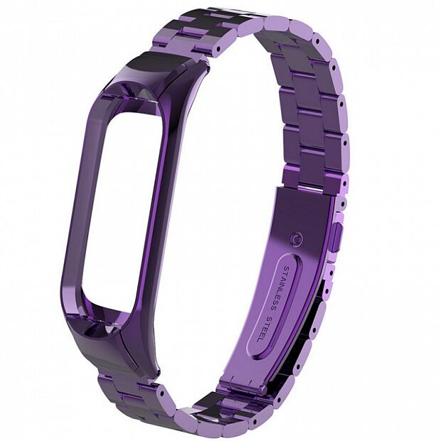 Ремешок металлический для Xiaomi Mi Band 3 Metal Strap (Purple/Фиолетовый) 