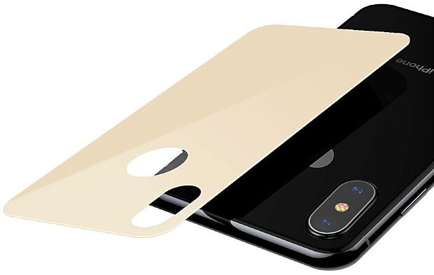 Защитное стекло BASEUS SGAPIPH58-BM0V для iPhone XS, заднее, золотой - 3