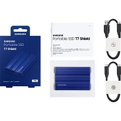 Внешний SSD Samsung External T7 Shield, 1TB, R/W 1050/1000MB/s, IP65, 88x59x13mm, 98g, Blue