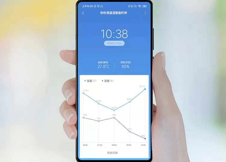 Меню приложения для метеостанции Xiaomi Miaomiaoce Smart Clock E-Inc MHO-C303