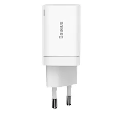 Зарядное устройство BASEUS Super Si Pro USB+Type-C, 3A, 30W, белый (CCSUPP-E02) - Фото