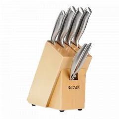Набор ножей с подставкой HuoHou Nano Steel Knife Set 6 in 1 (Silver/Серебристый) - Фото