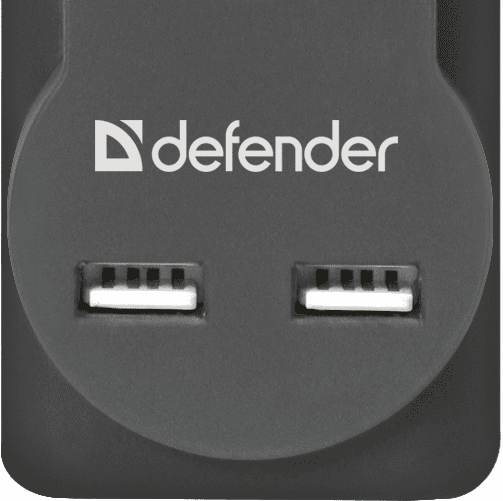 Сетевой фильтр Defender DFS 751 1,8 м, 5 розеток, 2xUSB, 2.1A - 4