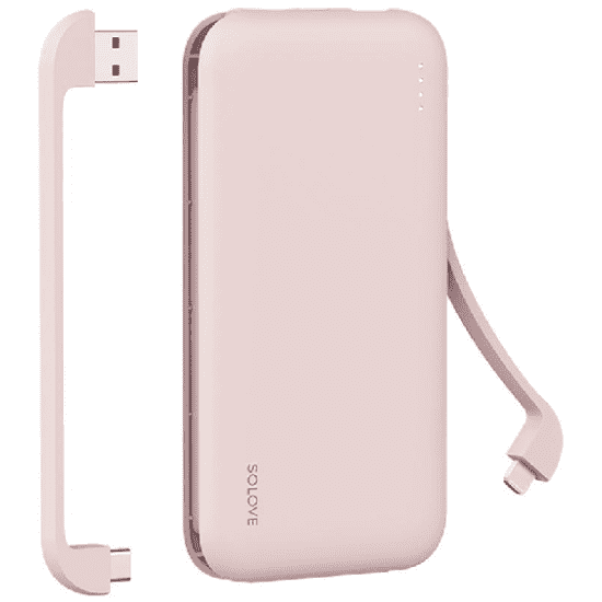 Внешний аккумулятор повербанк Solove Power Bank 10000mAh W7 RU (Pink) - 5