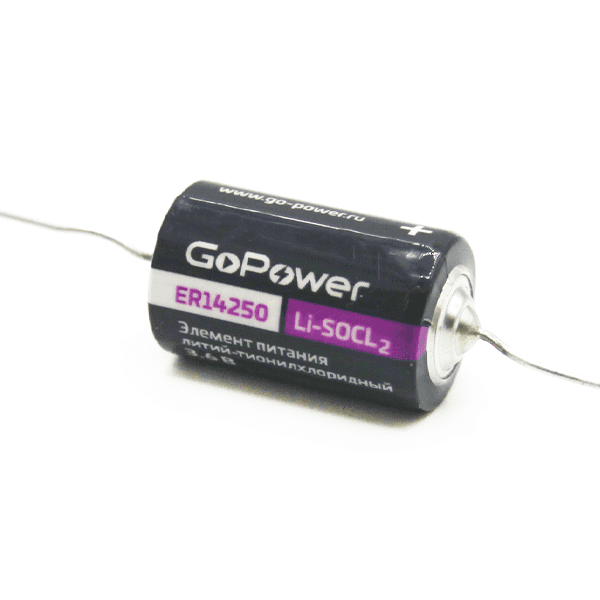 Батарейка GoPower 14250 1/2AA PC1 Li-SOCl2 3.6V с выводами (1/10/500) - 3