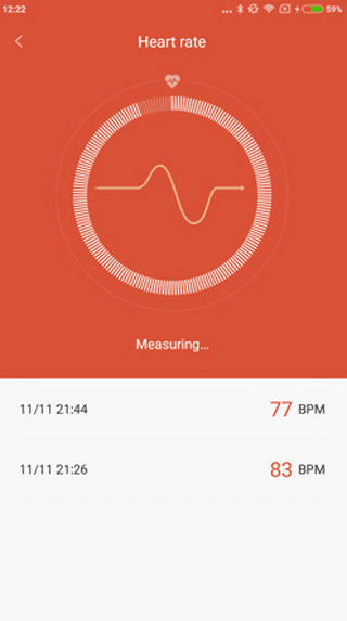Подсчет пульса через приложение для умного браслета Xiaomi Mi Band 1S Pulse