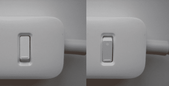 Расположение кнопки включения/выключения Xiaomi Mi Power Strip 3 Socket +3 USB
