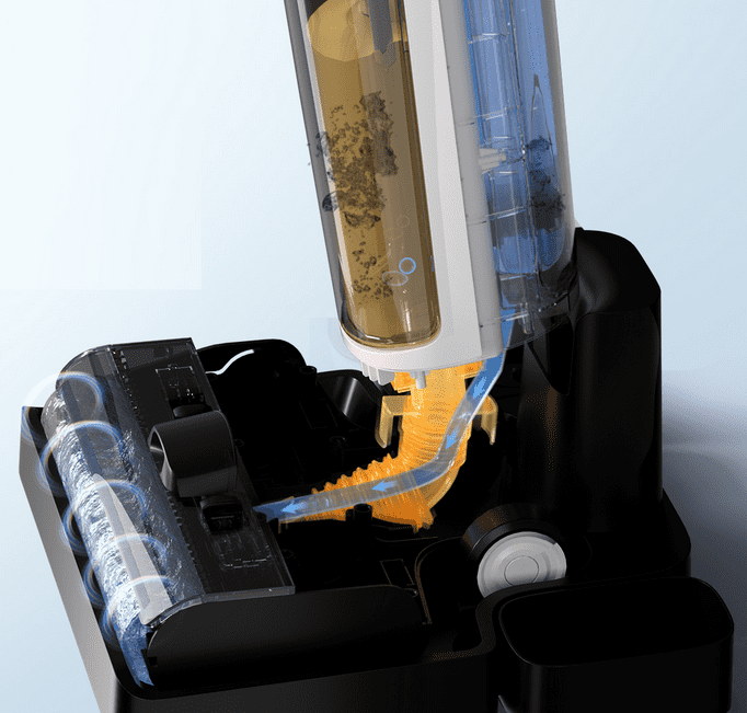 Функция самоочистки вертикального пылесоса Lydsto Dry and Wet Vacuum Cleaner W1 