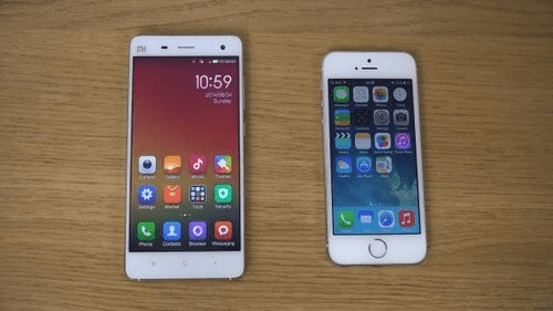 Смартфон Xiaomi и iPhone