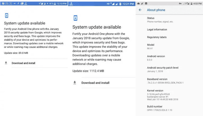 Обновление Android 8.0 Oreo для Xiaomi Mi A1