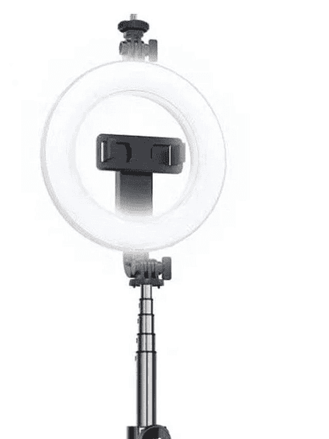 Монопод трипод P20D-2 для смартфона с кольцевой лампой и блютуз (черный) - 1