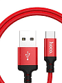 USB кабель HOCO X14 Times Speed Type-C, 1м, нейлон (черный/красный) - фото