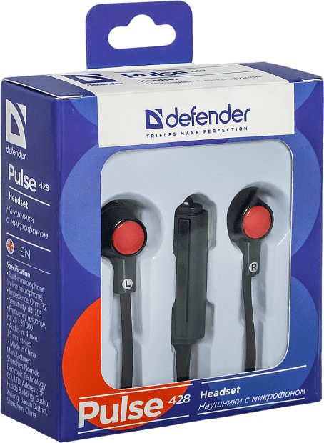 Defender Гарнитура для смартфонов Pulse 428 черный, вставки - 3