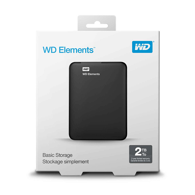 Внешний Жесткий диск Western Digital Elements Portable WDBU6Y0020BBK-WESN 2TB 2.5 5400 RPM USB 3.0 Black (C6B) - 6