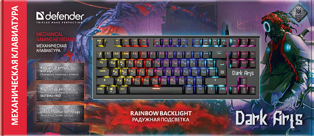 Defender Механическая клавиатура Dark Arts GK-375 RU,Rainbow,87 клавиш - 1